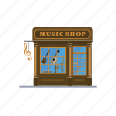 music, instrument, store, shop, retail, building