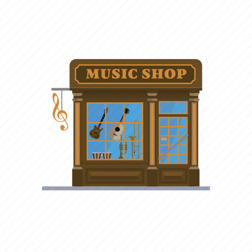 Music, instrument, store, shop, retail, building icon - Download on Iconfinder