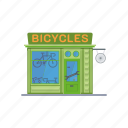 shop, store, workshop, bicycles, building, retail