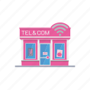telecom, telephone, shop, retail, building, store