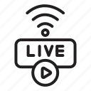 live, streaming, broadcast, video, entertainment, sign, signal