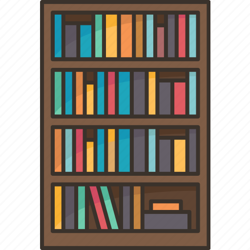 Bookcase, bookshelf, books, library, literature icon - Download on Iconfinder