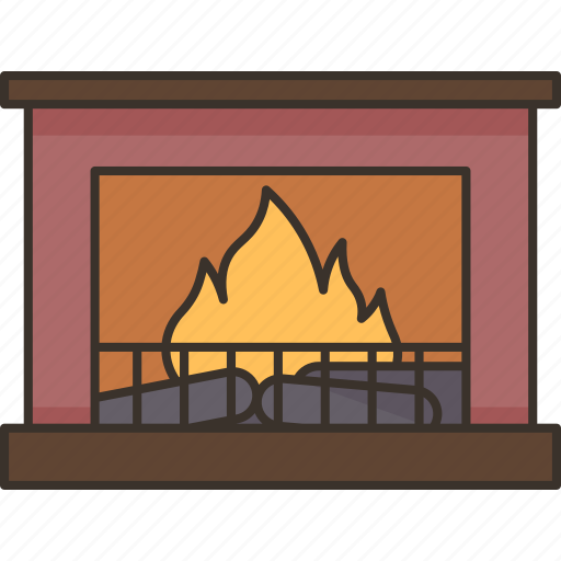 Fireplace, fire, warm, living, cozy icon - Download on Iconfinder