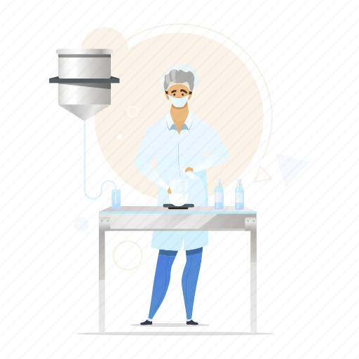 Man, chemist, laboratory, mix, substance illustration - Download on Iconfinder