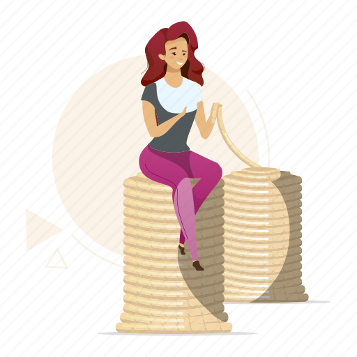Woman, yarn, make, knitting, rope illustration - Download on Iconfinder