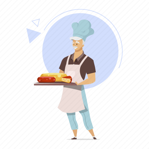Man, chef, cheesemaker, holding, cheese illustration - Download on Iconfinder