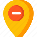 remove, location, map, navigation, pin, pointer