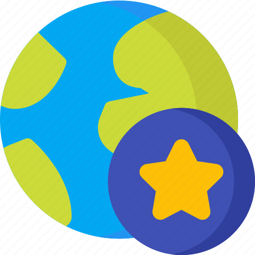 Starred, earth, location, map, pin, place, planet icon - Download on Iconfinder