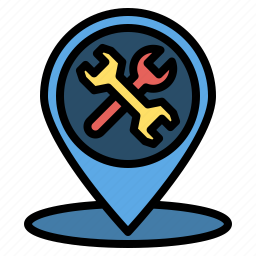 Locationandmap, garage, location, map, car, repair icon - Download on Iconfinder