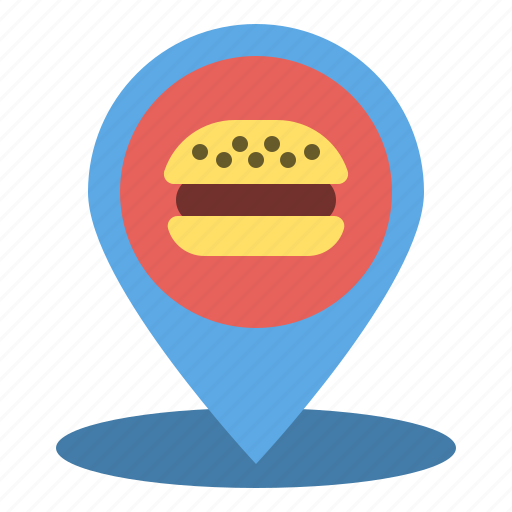 Locationandmap, burger, location, food, restaurant, map, fastfood icon - Download on Iconfinder