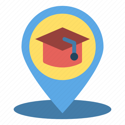Locationandmap, highschool, education, location, study, pin icon - Download on Iconfinder