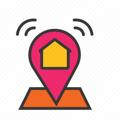 Home location, house address, house location, location pin, map, navigation icon - Download on Iconfinder