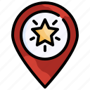 favorite, maps, location, star, map, pin