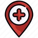 hospital, placeholder, location, pin, medical, assistance, healthcare