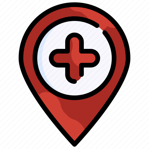 Hospital, placeholder, location, pin, medical, assistance, healthcare icon - Download on Iconfinder