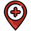 hospital, placeholder, location, pin, medical, assistance, healthcare 