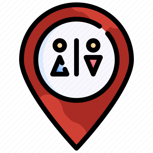 Wc, restroom, toilet, location, pin, placeholder icon - Download on Iconfinder
