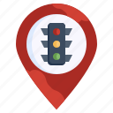 traffic, lights, stop, location, pin, placeholder, road, sign