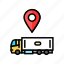 truck, map, location, pin, point, place 