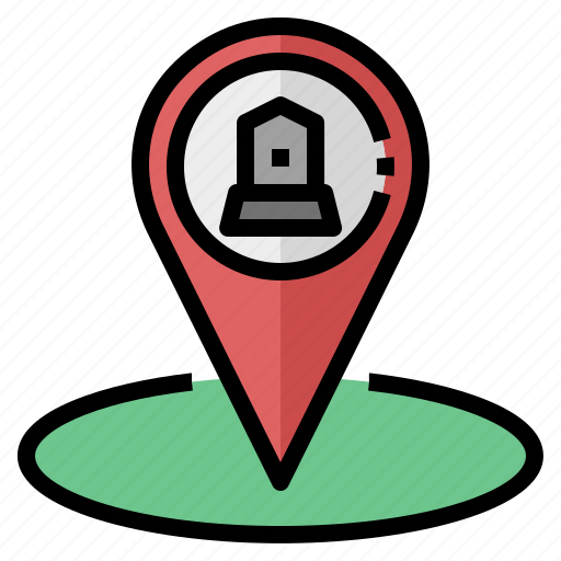Cemetery, tomb, grave, location, map, pointer icon - Download on Iconfinder