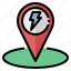 charging, station, electric, car, location, thunder, navigation 