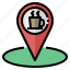 coffee, shop, drinking, location, cafe, pin, map 