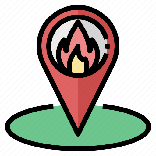 Fire, station, firefighter, map, locator, camp, location icon - Download on Iconfinder