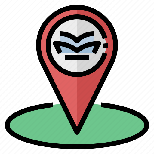 Library, bibliotheca, knowledge, location, map, pointer icon - Download on Iconfinder