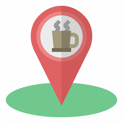 Coffee, shop, drinking, location, cafe, pin, map icon - Download on Iconfinder