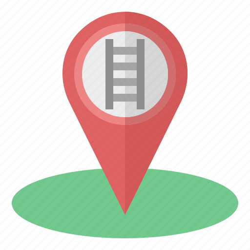 Fire, escape, evacuation, emergency, location, pin, map icon - Download on Iconfinder
