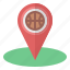 stadium, basketball, map, pointer, playground, location 