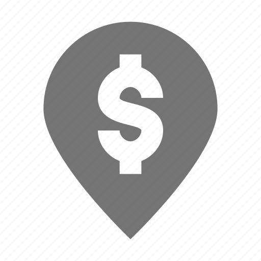 Bank, location, pin, dollar, money icon - Download on Iconfinder
