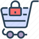 avoid, ecommerce, lock, lockdown, shopping cart 