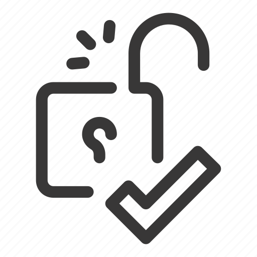 Lock, padlock, access, check, mark, tick, keyhole icon - Download on Iconfinder