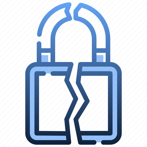 Unsecure, vulnerability, security, lock, broken icon - Download on Iconfinder
