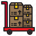 delivery, logistic, parcel, box, shipping, trolley