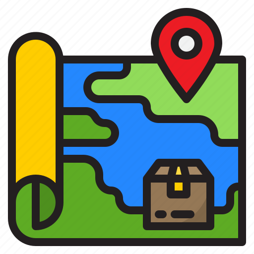 Map, location, delivery, logistic, parcel, box icon - Download on Iconfinder