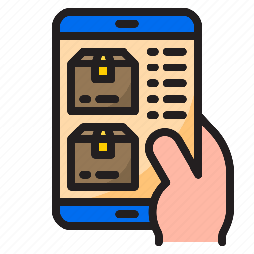 Mobilephone, online, delivery, logistic, parcel, box icon - Download on Iconfinder