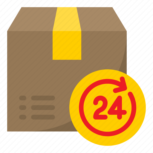 Delivery, logistic, parcel, box, 24hr, shipping icon - Download on Iconfinder