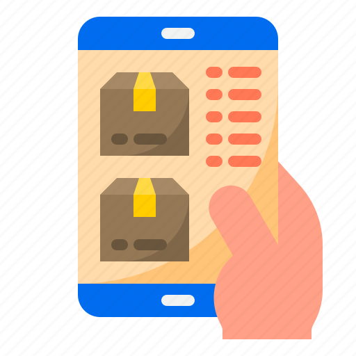 Mobilephone, online, delivery, logistic, parcel, box icon - Download on Iconfinder