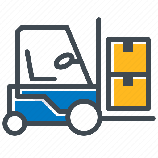 Boxes, cargo, container, forklift, logistics, transportation, warehouse icon - Download on Iconfinder