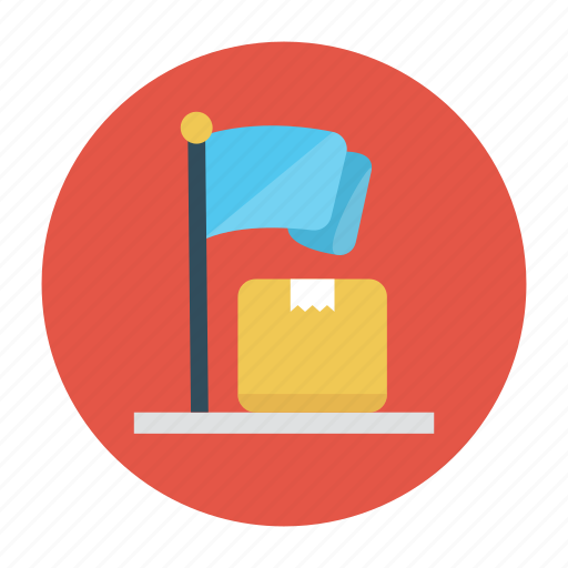 Box, carton, delivery, flag, parcel icon - Download on Iconfinder
