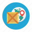 delivery, location, map, parcel, world
