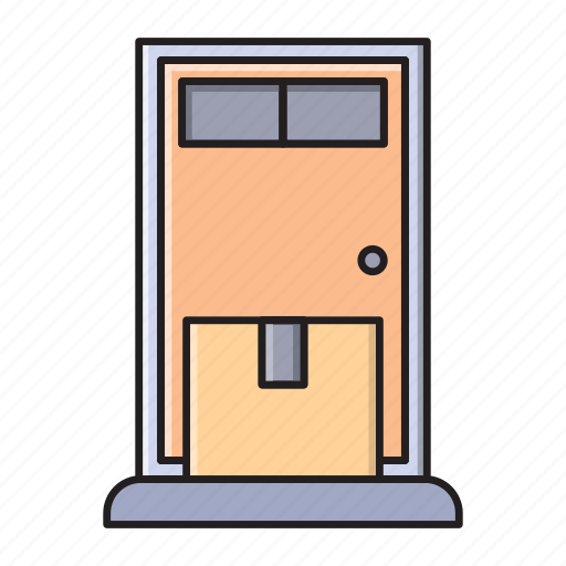 Box, delivery, door, parcel, shipping icon - Download on Iconfinder