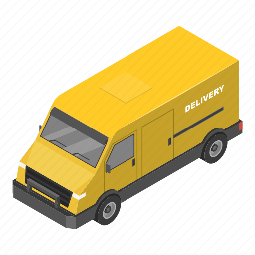 Car, cargo, cartoon, delivery, isometric, truck, yellow icon - Download on Iconfinder