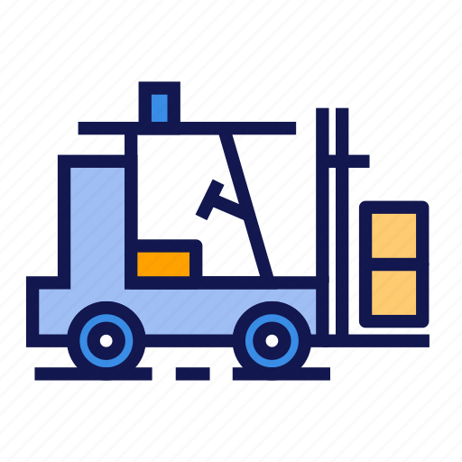 Forklift, truck, vector, cargo, service, transportation, delivery icon - Download on Iconfinder