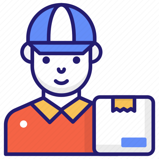 Box, courier, delivery, man, package icon - Download on Iconfinder