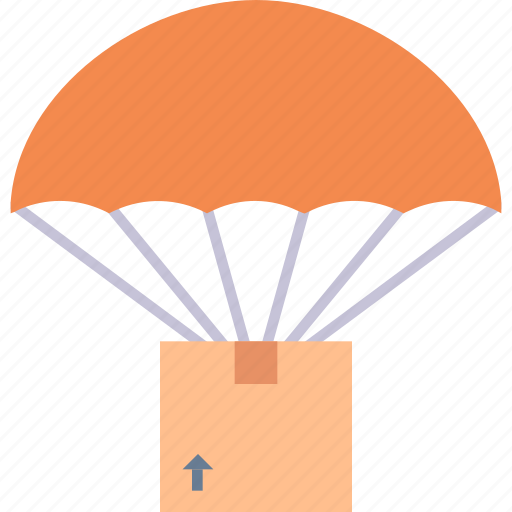 Airdrop, box, delivery, package, parachute, shipping icon - Download on Iconfinder