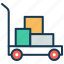 cart, delivery, luggage, package, shopping, trolley 