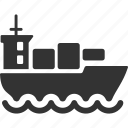 boat, cargo ship, container